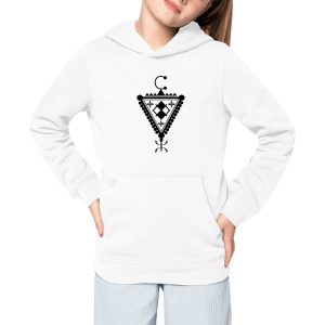 Sweat à capuche Fille premium motif bijou Kabyle